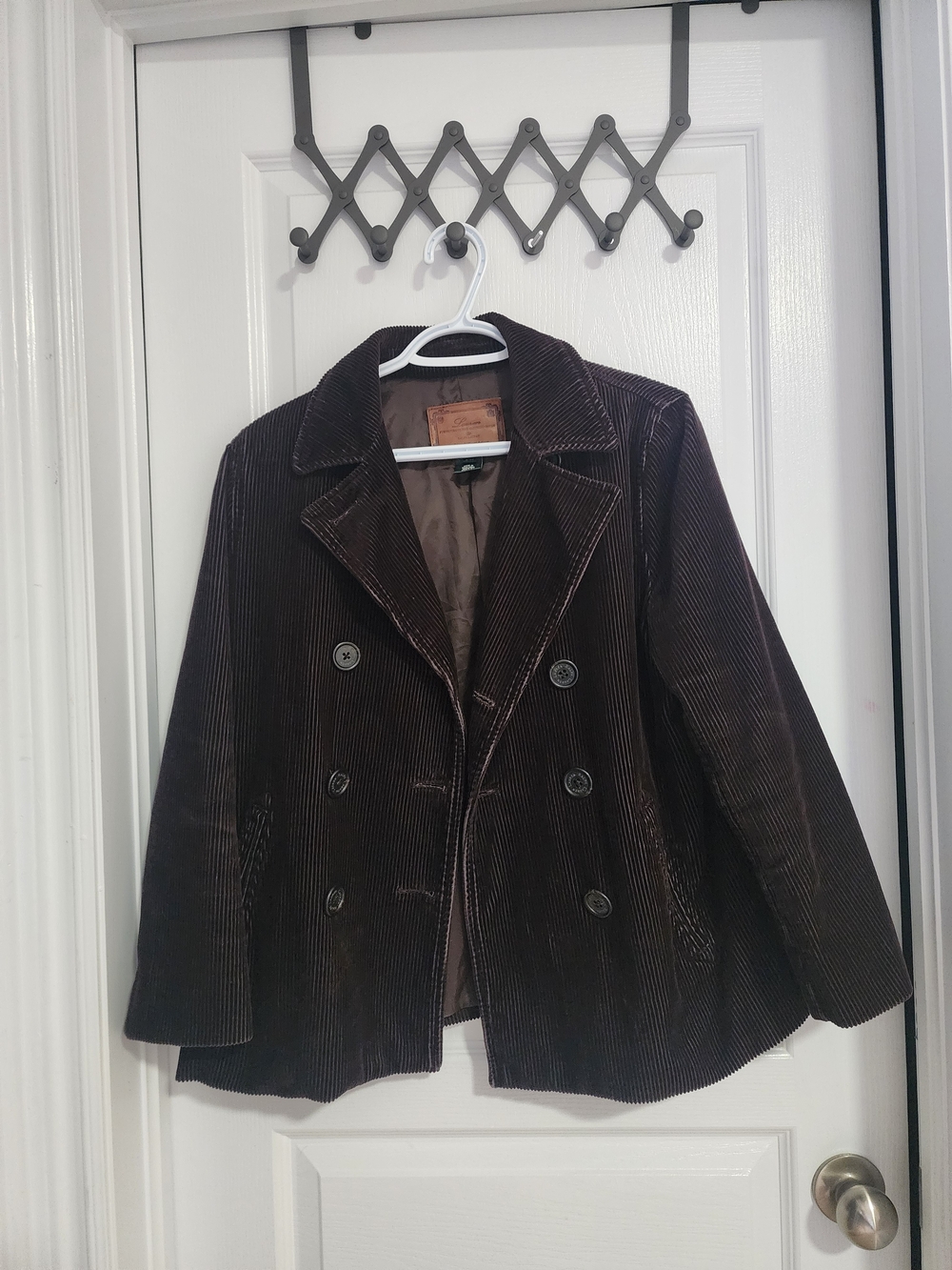 GUC Lauren Ralph Lauren Dark Brown Double-Breasted Corduroy Blazer